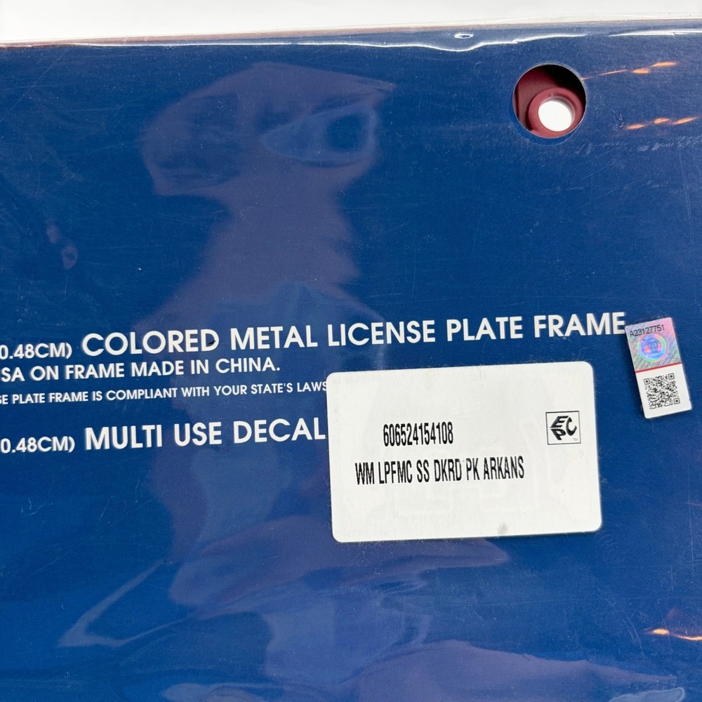 Arkansas Razorbacks Auto Pack License Plate Frame and Multi Use Decal Set - Picture 4 of 6